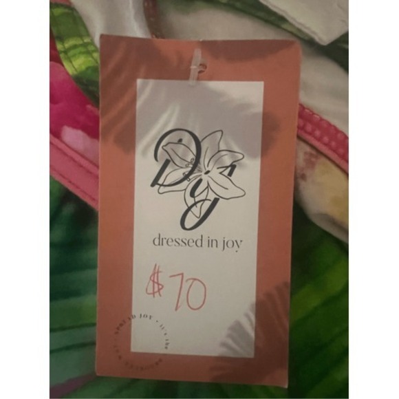 NWT Dressed in Joy Bright Print Bamboo Blend SUPER soft Flattering Ruched Side T - Picture 9 of 11